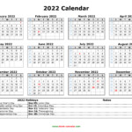 14 Calendar 2022 With Holidays Printable Pics All In Here