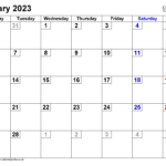 Calendar February 2023 UK With Excel Word And PDF Templates