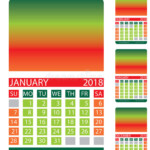 Calendar Grid December January February Stock Vector Illustration