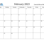 Central African Republic February 2023 Calendar With Holidays