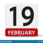 Cubes Calendar 19th February Stock Illustration Illustration Of