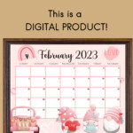 EDITABLE February 2023 Calendar Sweet Valentine With Love Etsy UK