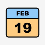 February 19th Date On A Single Day Calendar 19 19th February Feb PNG