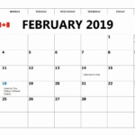 February 2019 Calendar Canada With Federal Holidays 2019 Calendar