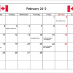 February 2019 Calendar Canada With Holidays February Calendar 2019