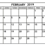 February 2019 Calendar Editable Monthly Calendar Template Calendar