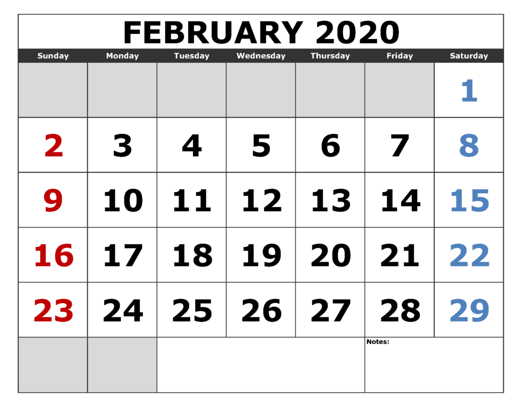 February 2020 Monthly Calendar Help In Business Succeeds Free 