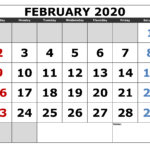 February 2020 Monthly Calendar Help In Business Succeeds Free