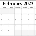 February 2023 Calendar Printable Printable Word Searches