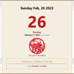 February 26 2023 Almanac Calendar Auspicious Inauspicious Events And