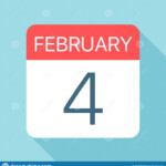 February 4 Calendar Icon Vector Illustration Of One Day Of Month