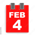 February 4 Calendar On White Background Zdj Stockowych I Obraz w