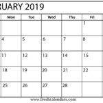 February Month Calendar 2019 Blank Template Free Printable Calendar
