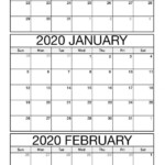 Free December January February 2020 Calendar Printable Template