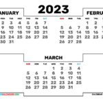 January February March 2023 Calendar Printable In 2021 Calendar