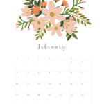 Printable February 2019 Calendar Monthly Planner 2 Designs Flowers